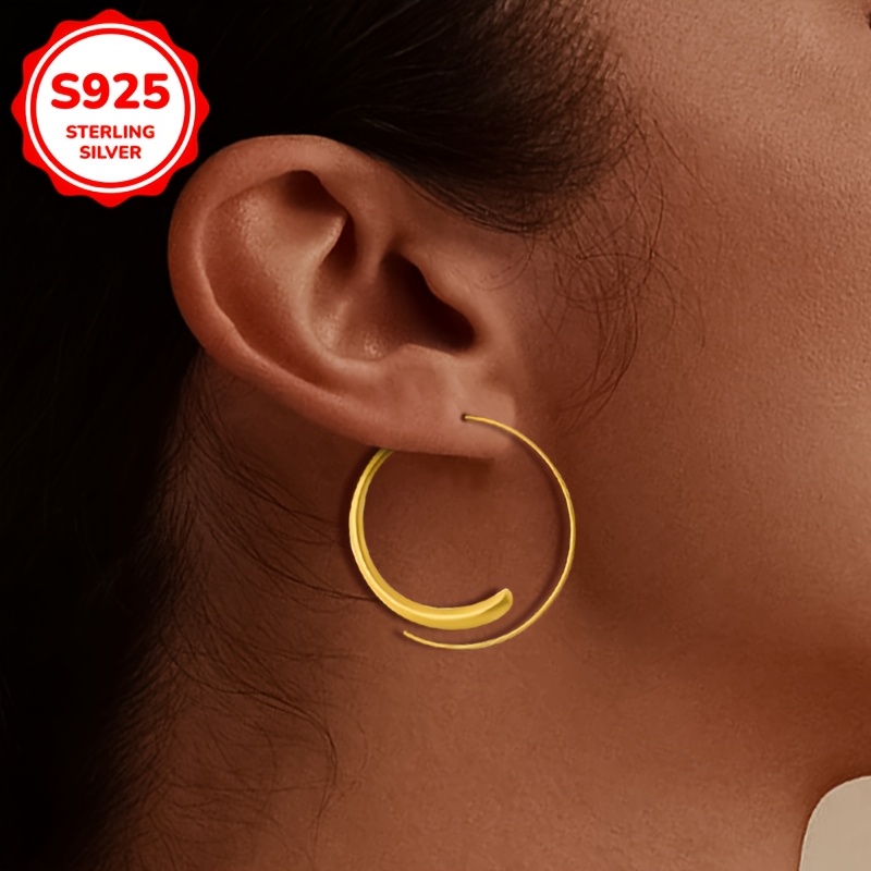 925 Silver Oversized Circle Earrings for Women